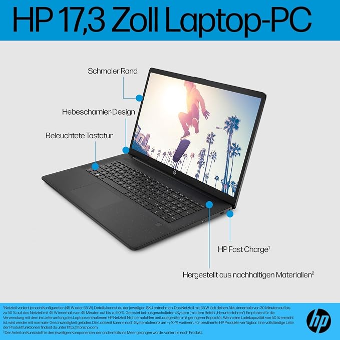 HP Laptop | 17,3" FHD Display | AMD Ryzen 3 7320U